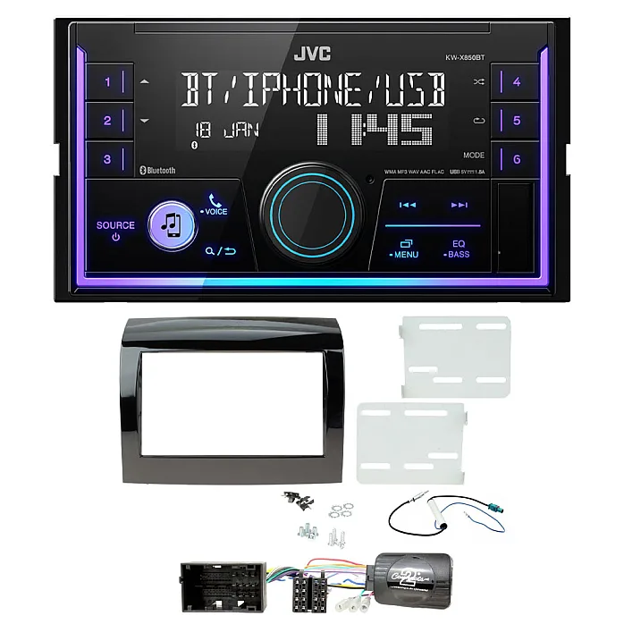 Peugeot Boxer 2014 Onwards JVC Mechless USB, Bluetooth, AUX, iPod/iPhone Car Stereo Upgrade Pack