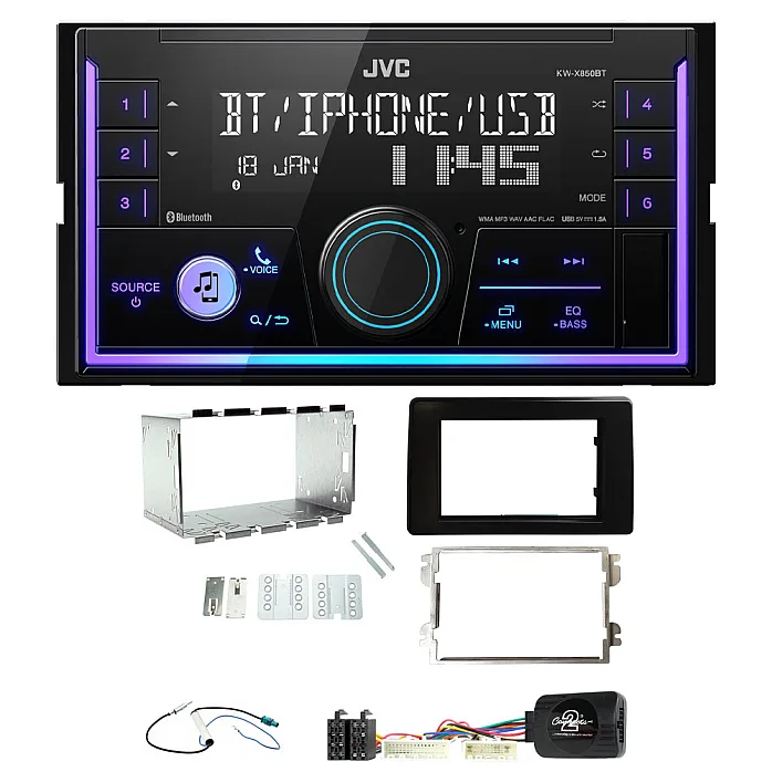 Vauxhall / Opel Movano 2020> JVC Mechless USB, Bluetooth, AUX, iPod/iPhone Car Stereo Upgrade Pack