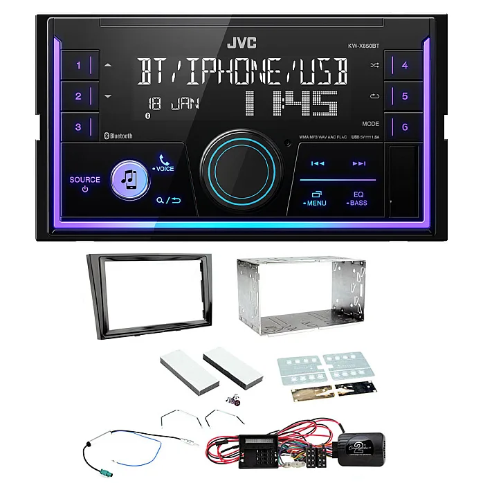 Vauxhall Astra H, Corsa JVC Mechless USB, Bluetooth, AUX, iPod/iPhone Car Stereo Upgrade Pack