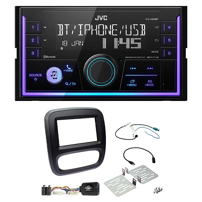 Vauxhall Vivaro (2014-2018) JVC Mechless USB, Bluetooth, AUX, iPod/iPhone Car Stereo Upgrade Pack