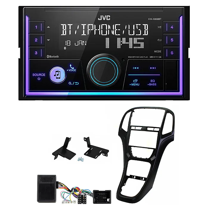 Vauxhall Astra 2010 - 2016 JVC Mechless USB, Bluetooth, AUX, iPod/iPhone Car Stereo Upgrade Pack