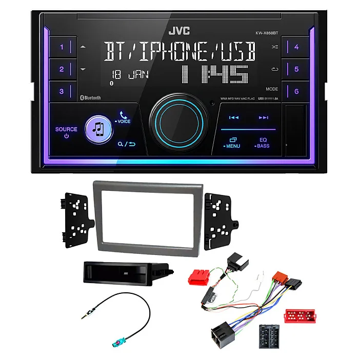 Porsche 911, Boxster, Cayman JVC Mechless USB, Bluetooth, AUX, iPod/iPhone Car Stereo Upgrade Pack