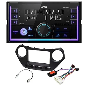 Hyundai I10 (2013 - 2019) JVC Double Din Mechless USB, Bluetooth, AUX, iPod/iPhone Car Stereo Upgrade Pack