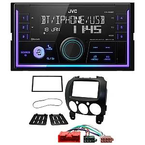 Mazda 2 2008 - 2014 JVC Double Din Mechless USB, Bluetooth, AUX, iPod/iPhone Car Stereo Upgrade Pack
