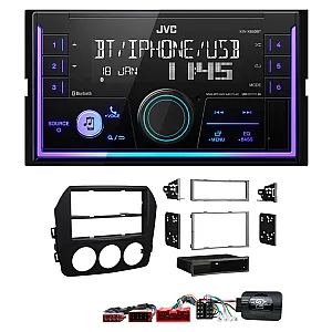 Mazda MX-5 2009 - 2015 JVC Double Din Mechless USB, Bluetooth, AUX, iPod/iPhone Car Stereo Upgrade Pack