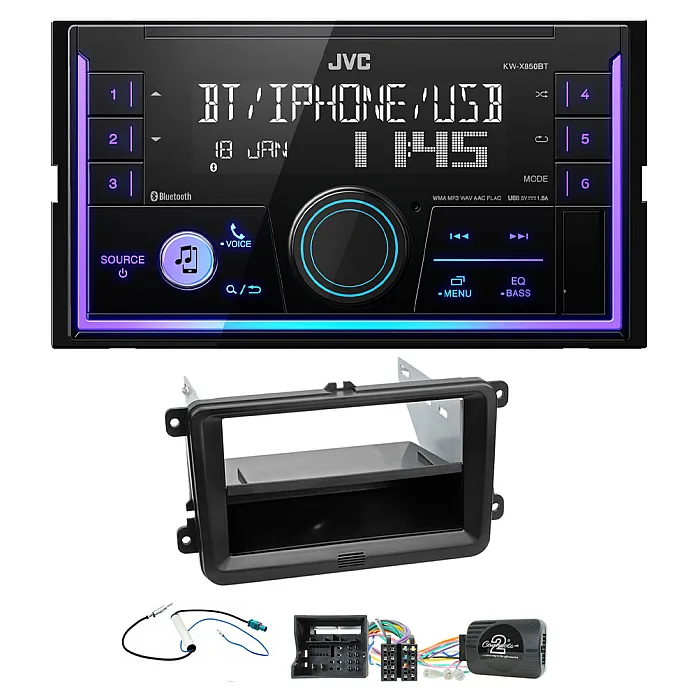 VW Transporter T6 JVC Mechless USB, Bluetooth, AUX, iPod/iPhone Stereo Upgrade Pack