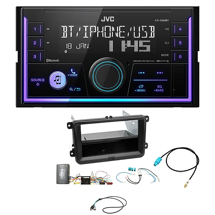 VW T6 2015 - 2019 JVC Mechless USB, Bluetooth, AUX, iPod/iPhone Stereo Upgrade Pack