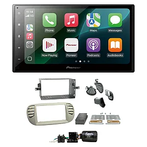 Fiat 500 2007-2015 Pioneer 6.8" Wired CarPlay / Android Auto Bluetooth Stereo Upgrade Pack