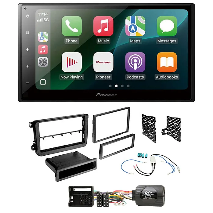 Volkswagen Pioneer SPH-DA150BT 6.8" Wired CarPlay / Android Auto Bluetooth Stereo Upgrade Pack