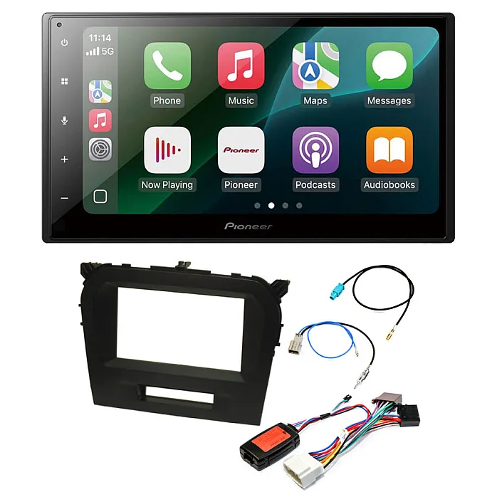 Suzuki Vitara 2015 Onwards Pioneer 6.8" Wired CarPlay / Android Auto Bluetooth Stereo Upgrade Pack