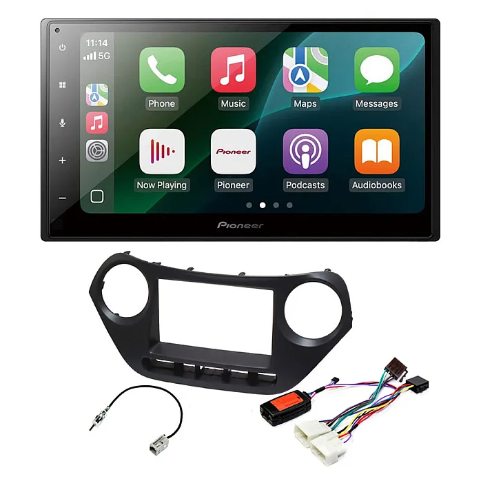 Hyundai i10 2013-2019 Pioneer 6.8" Wired CarPlay / Android Auto Bluetooth Stereo Upgrade Pack