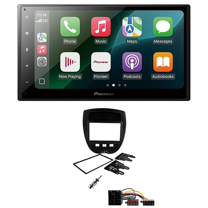Citroen C1 2005 - 2014 Pioneer 6.8" Wired CarPlay / Android Auto Bluetooth Stereo Upgrade Pack