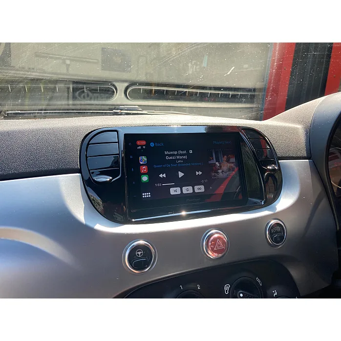 Fiat 500 2007- 2015 Piano Black Pioneer 6.8" Bluetooth Apple CarPlay DAB Stereo Upgrade Kit