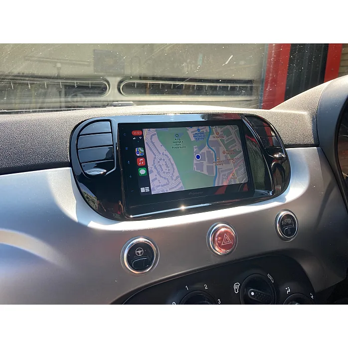 Fiat 500 2007- 2015 Piano Black Pioneer 6.8" Bluetooth Apple CarPlay DAB Stereo Upgrade Kit