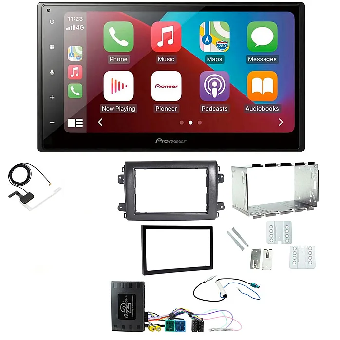 Fiat Ducato 2021 Onwards Black Pioneer 6.8" Bluetooth Apple CarPlay DAB Stereo Upgrade Kit