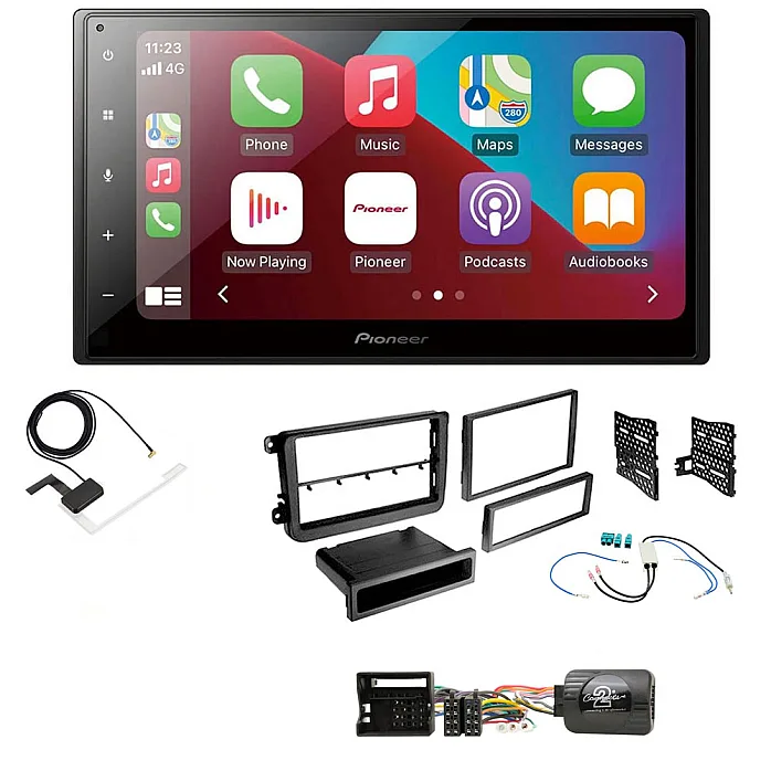 VW Scirocco, Touran, Vento Matt Black Pioneer 6.8" Apple CarPlay DAB Stereo Upgrade Kit