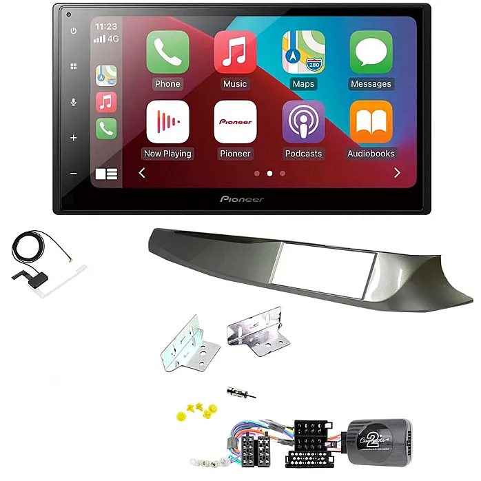 Alfa Romeo Giulietta (2010-2014) Silver Pioneer 6.8" Bluetooth Apple CarPlay DAB Stereo Upgrade Kit