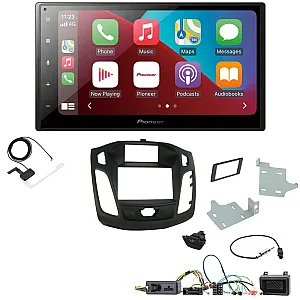 Ford Focus Black Pioneer 6.8" Bluetooth Apple CarPlay DAB Stereo Upgrade Kit