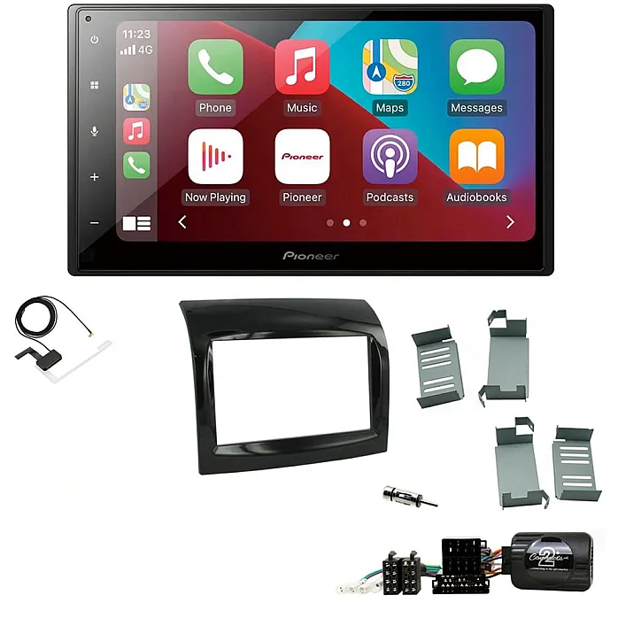 Fiat Ducato 2012 - 2014 Black Pioneer 6.8" Bluetooth Apple CarPlay DAB Stereo Upgrade Kit