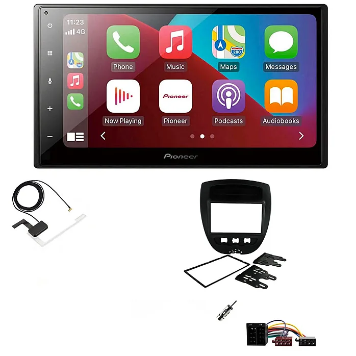 Peugeot 107 2005 - 2014 Pioneer 6.8" Bluetooth Apple CarPlay DAB Stereo Upgrade Kit