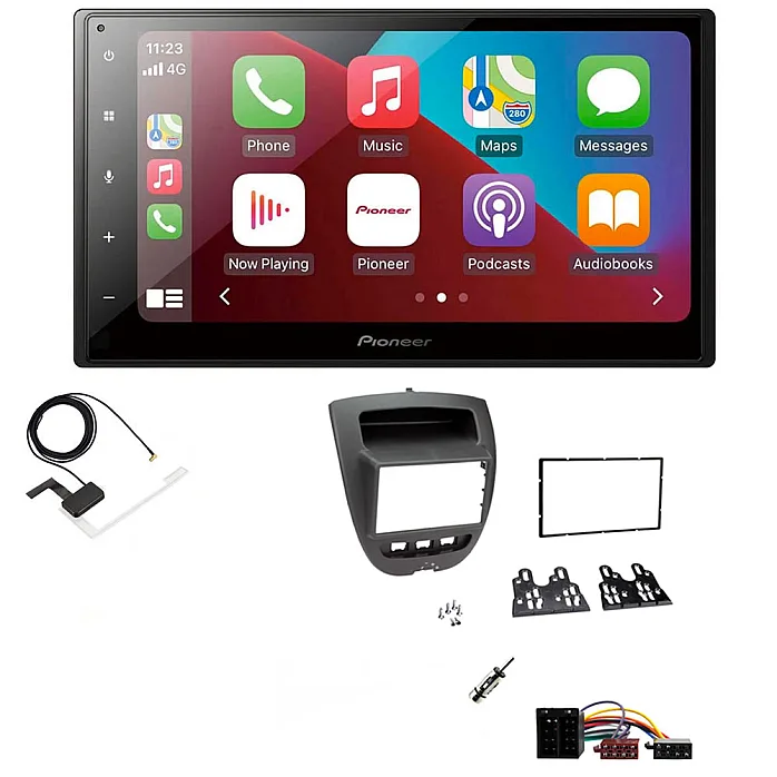 Toyota Aygo 2005 - 2014 Pioneer 6.8" Bluetooth Apple CarPlay DAB Stereo Upgrade Kit