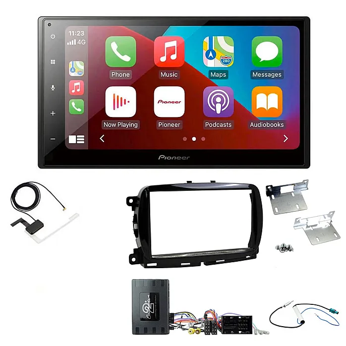 Fiat 500 2015 - 2021 Pioneer 6.8" Bluetooth Apple CarPlay, Android Auto DAB Stereo Upgrade Kit