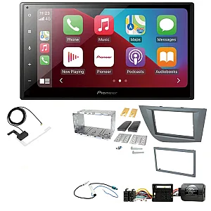Seat Leon 2005-2012 (Ona Silver) Pioneer 6.8" Bluetooth Apple CarPlay DAB Stereo Upgrade Kit