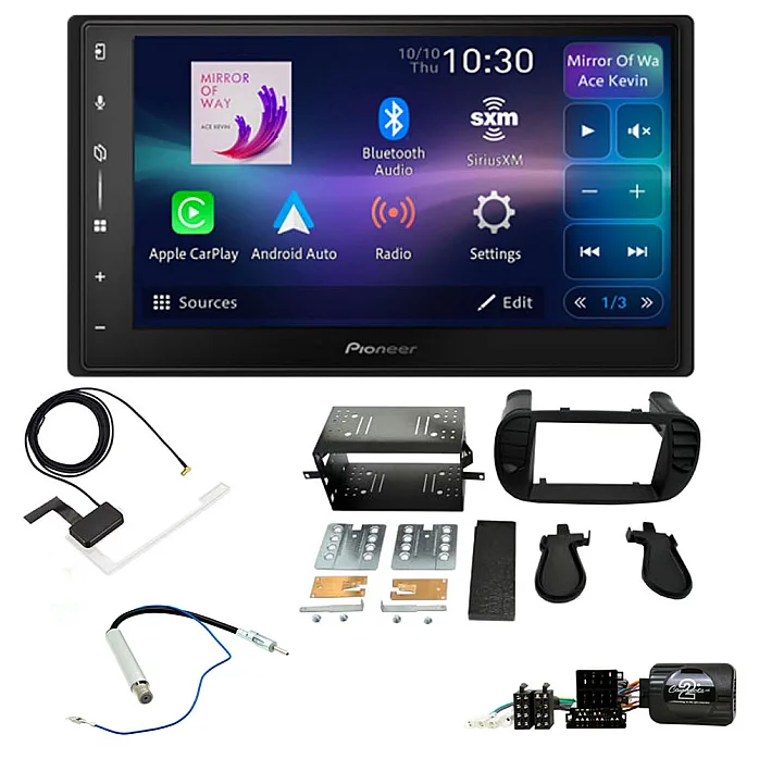 Fiat 500 (2007- 2015) Pioneer 6.8" Screen Wireless Android Auto/Apple CarPlay Bluetooth DAB+ Stereo Upgrade Kit