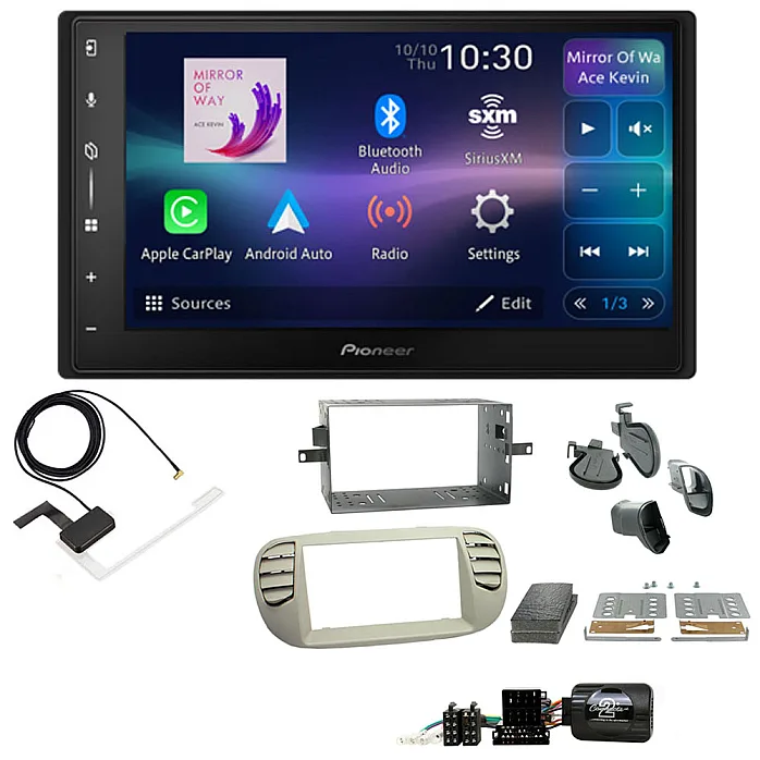 Fiat 500 2007-2015 Pioneer 6.8" Screen Wireless Android Auto/Apple CarPlay Bluetooth DAB+ Stereo Upgrade Kit