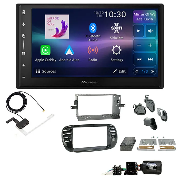 Fiat 500 2007 - 2015 Pioneer 6.8" Screen Wireless Android Auto/Apple CarPlay Bluetooth DAB+ Stereo Upgrade Kit
