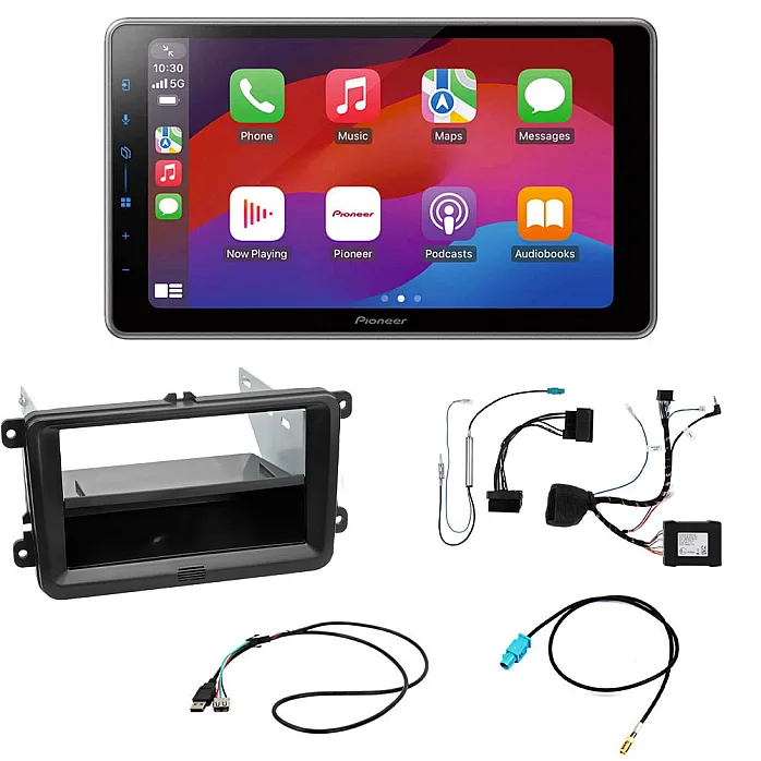 VW Transporter T6 2015 - 2019 Pioneer 9" Wireless Carplay / Android Auto, DAB, Bluetooth, Climate / Parking Proximity Sensor / USB Retention