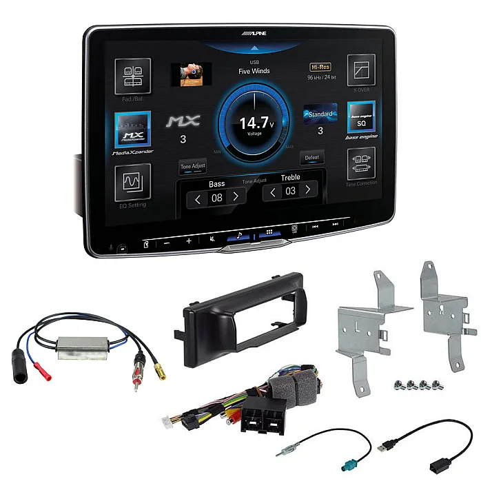 Ford Transit Custom 2018> with Single Din Stereo to Alpine iLX-F115D Large Screen Carplay / Android Auto Upgrade Kit 