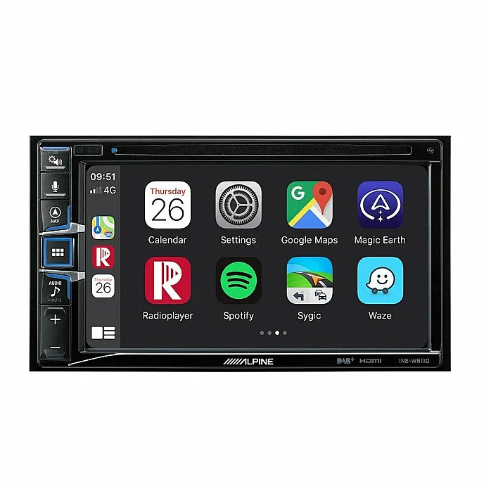 Alpine INE-W611DC Camper Sat Nav Bluetooth DAB CD MP3 DVD Carplay Android Stereo