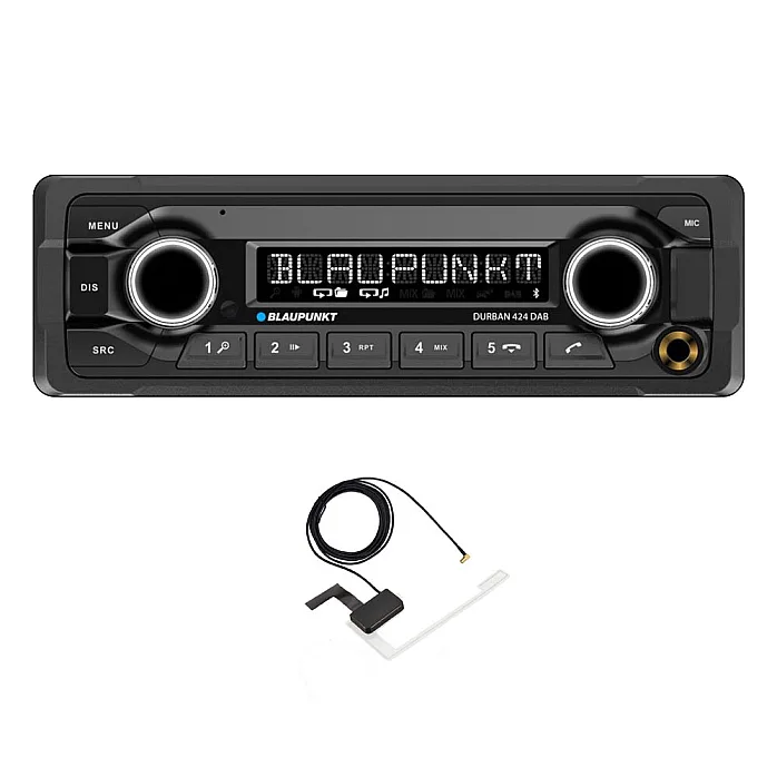 Blaupunkt Durban 424 DAB Heavy Duty Wide Angle Bluetooth, Dual USB, DAB+, FM, MP3, Aux, iPod Car Stereo With Aerial