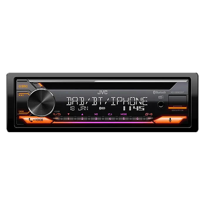JVC KD-DB922BT Single Din Car Stereo Media Player Bluetooth DAB+ Radio AUX MP3