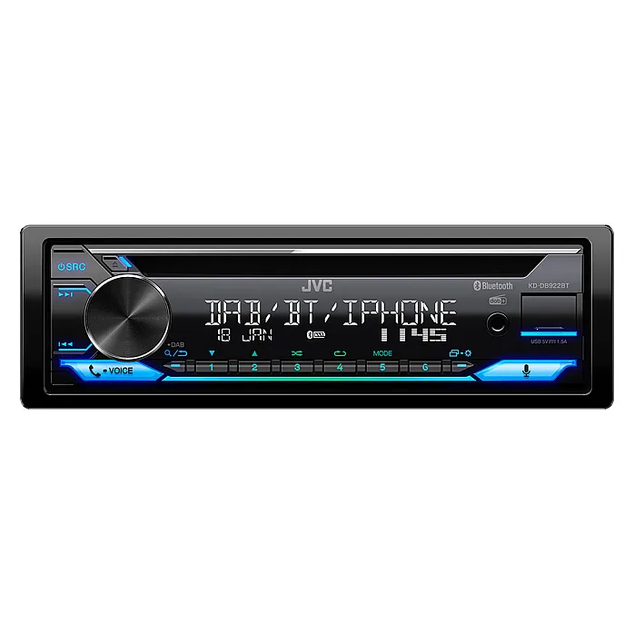 JVC KD-DB922BT Single Din Car Stereo Media Player Bluetooth DAB+ Radio AUX MP3
