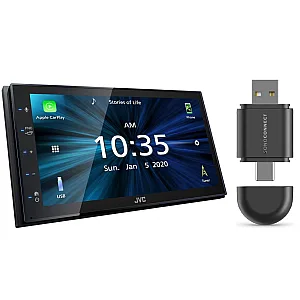 JVC KW-M560BT 6.8" Double Din Stereo Apple CarPlay Android Auto, Bluetooth USB + Wireless Adaptor