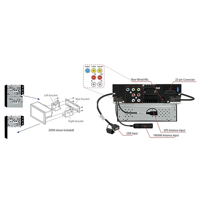 Mazda MX-5 2009-2015 JVC 6.8" CarPlay / Android Auto USB, Bluetooth Car Stereo Upgrade Pack