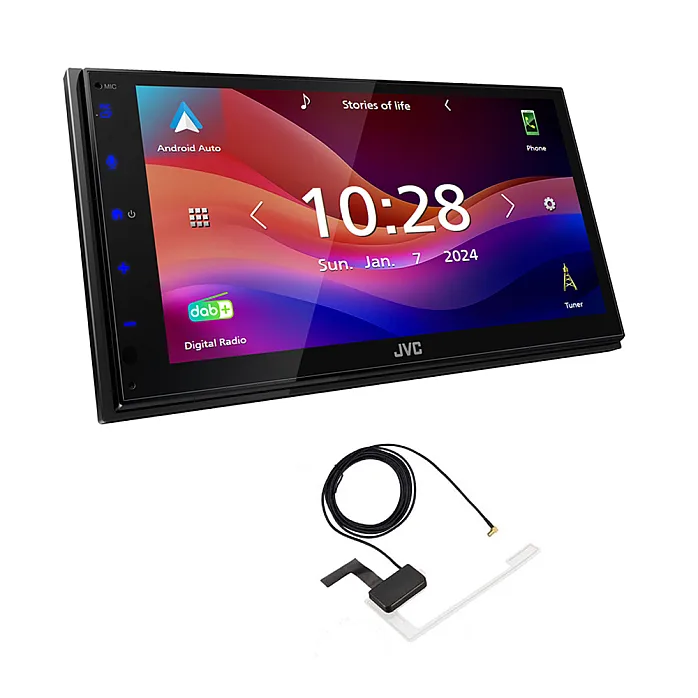 JVC KW-M595DBT 6.8” Wired CarPlay / Android Auto Mirroring DAB+ Radio Multimedia Screen With Aerial