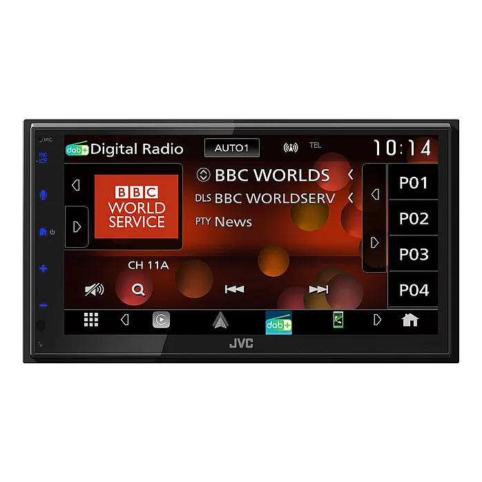 JVC KW-M695DBW 6.8" Wireless CarPlay / Android Auto Mirroring, DAB+ Tuner, USB, Bluetooth Car Stereo With Aerial