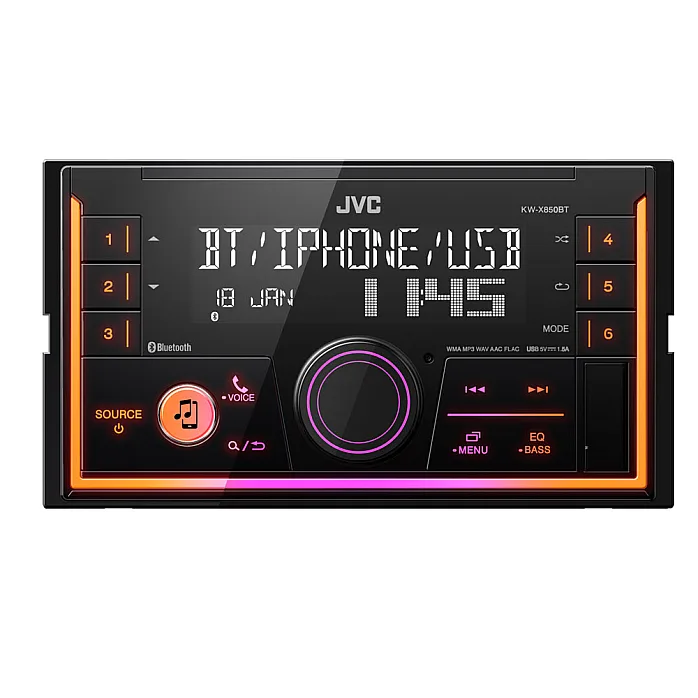 Ford Ranger 2007 - 2012  JVC Double Din Mechless USB, Bluetooth, AUX, iPod/iPhone Car Stereo Upgrade Pack