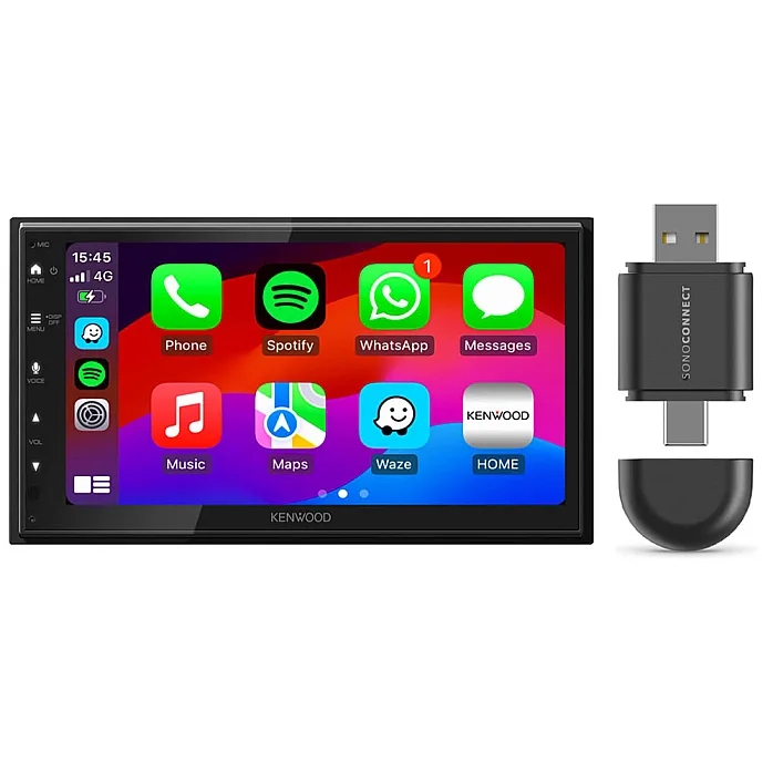 Kenwood DMX5023DABS 6.8" Wired Android Auto / CarPlay Bluetooth Double Din DAB+ Stereo + Wireless Adaptor