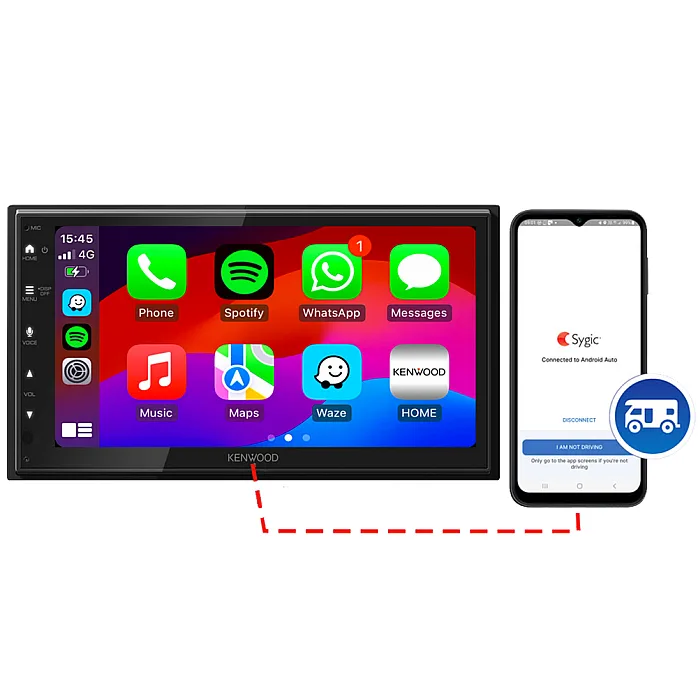 Kenwood DMX5023DABS CAMPER 6.8" Android Auto / CarPlay Double DIN Sygic GPS Navigation Bluetooth DAB Stereo 