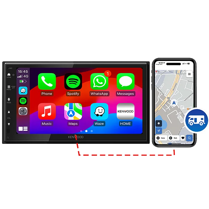 Kenwood DMX5023DABS CAMPER 6.8" Android Auto / CarPlay Double DIN Sygic GPS Navigation Bluetooth DAB Stereo 