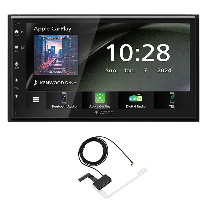 Kenwood DMX6523DABS 6.8" WSVGA Wireless CarPlay / Android Auto, Mirroring, DAB+ Bluetooth Stereo With Aerial