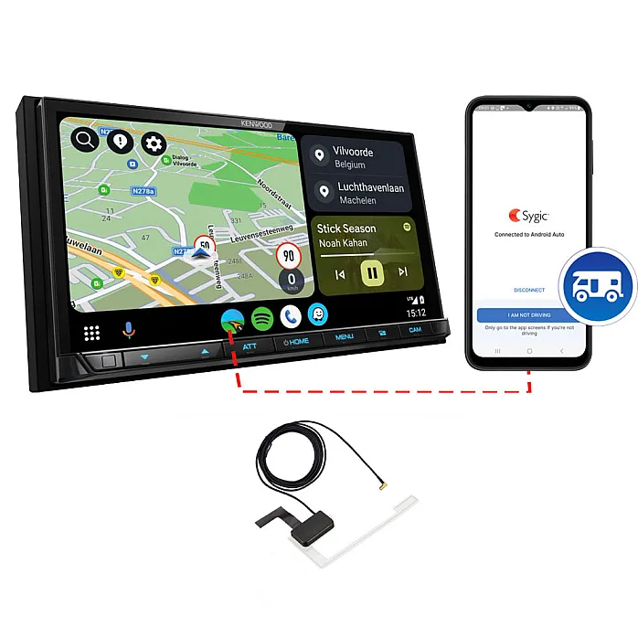 Kenwood DMX8021DABS CAMPER + Sygic GPS Navigation CarPlay / Android Auto Bluetooth Digital Media AV Receiver With Aerial