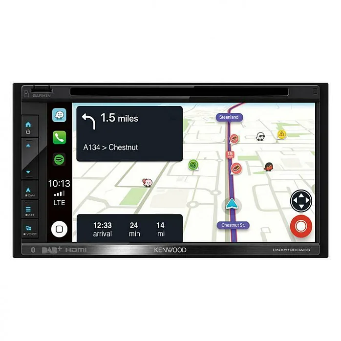 Kenwood DNX5190DABS 6.8” GPS CD Player, Bluetooth, DAB Radio, Apple CarPlay Android Auto With Aerial
