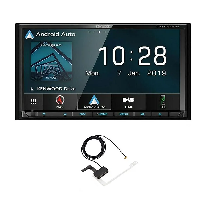 Kenwood DNX7190DABS 7" CarPlay / Android Auto USB, CD / DVD, Bluetooth, GPS, DAB+ Car Stereo With Aerial