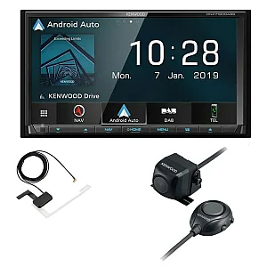 Kenwood 7" CarPlay / Android Auto USB, CD / DVD, Bluetooth, GPS, DAB+ Car Stereo With Aerial & Reversing Camera