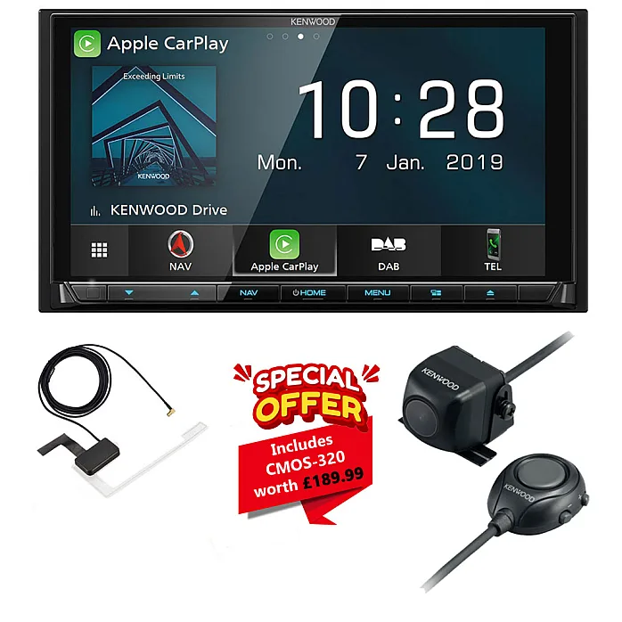 Kenwood DNX9190DABS 6.8” AV-Receiver/Navigation System WiFi & DAB Radio Built-in With Aerial